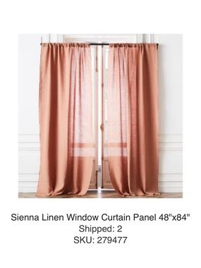 CB2 Sienna Linen Window Curtain Panel - Sienna (Set of 2)
